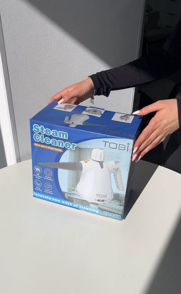 Пароочисник ручний 6 в 1 з функцією відпарювача TOBI Steam Cleaner Ручний пароочисник 350мл, 1000Вт, білий паровий очищувач 192 фото